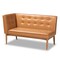 Baxton Studio Arvid Mid-Century Modern Tan Faux Leather and Walnut Brown Finished Wood 3-Piece Dining Nook Set 175-10837-9305-Zoro - alternate 3